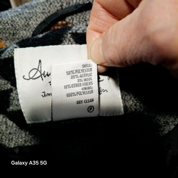 American Rag Womens Aztec Print Belted Jacket Midweight Wool Blend Size M Boho - Picture 8 of 8